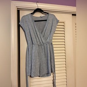 Blue and white stripped romper!